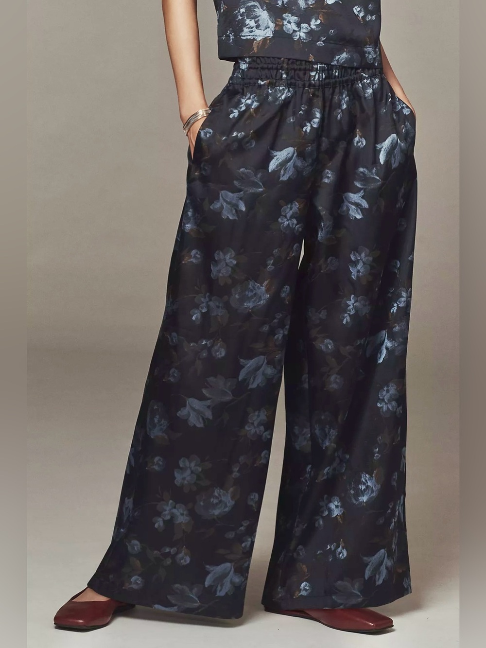 Anthropologie The Somerset Jacquard Full-Length Pull-On Pants XS NWT